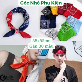 Khăn bandana, khăn turban nam nữ cotton 100% l1, khăn buộc đầu 55x55cm