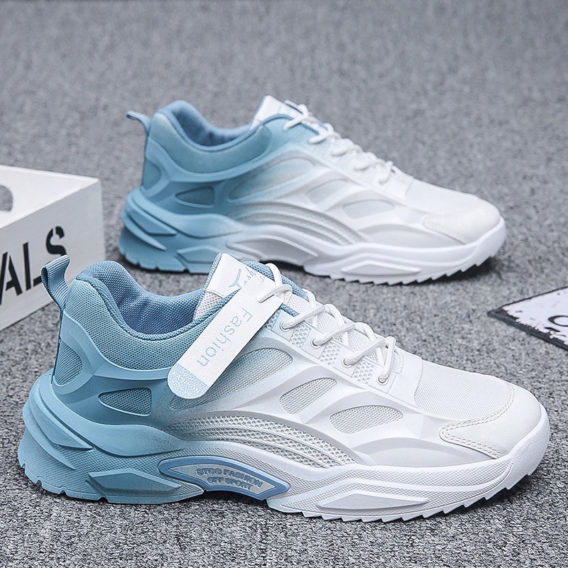 Giày Thể Thao Nam Đế Cao TT07 Fashion Sport Màu Trắng Gót Xanh