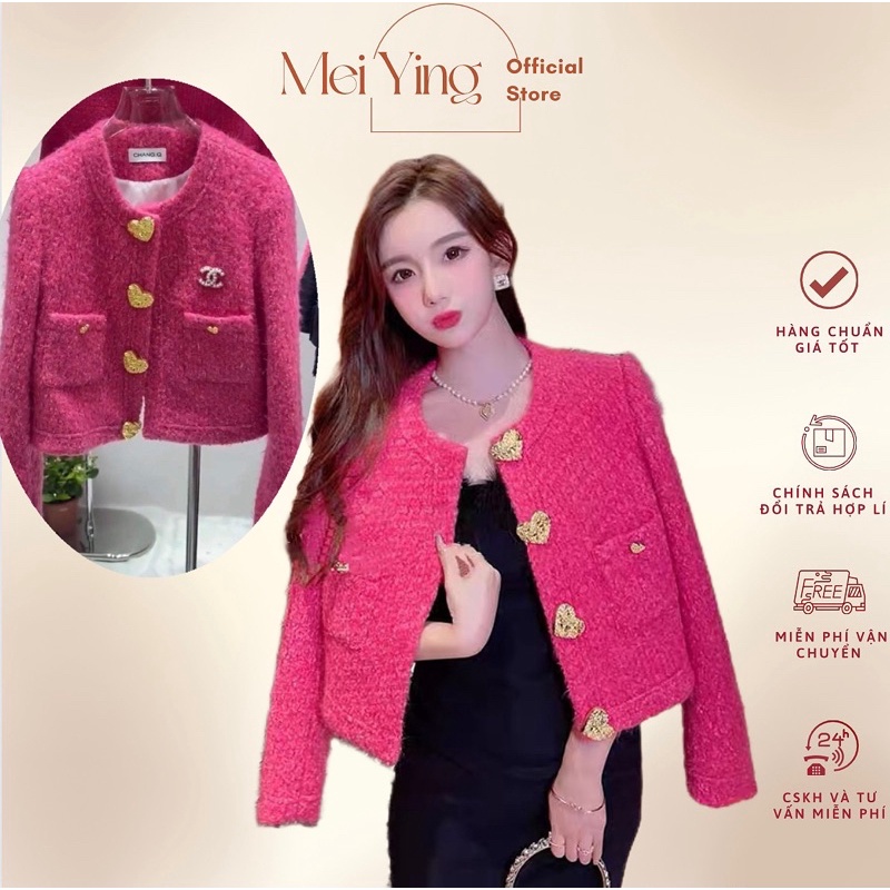 Áo khoác dạ lửng kèm tag cài áo, hàng cao cấp siêu dày chất liệu dạ lông mềm mại.