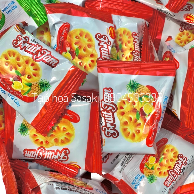 Bánh Quy Kem Mứt Hoa Quả FruitJam Vị Dâu, Dứa Minh Phát Cân Lẻ