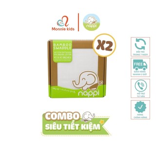 Combo 02 Hộp khăn sợi tre đa năng Nappi 120x120cm - Monnie Kids