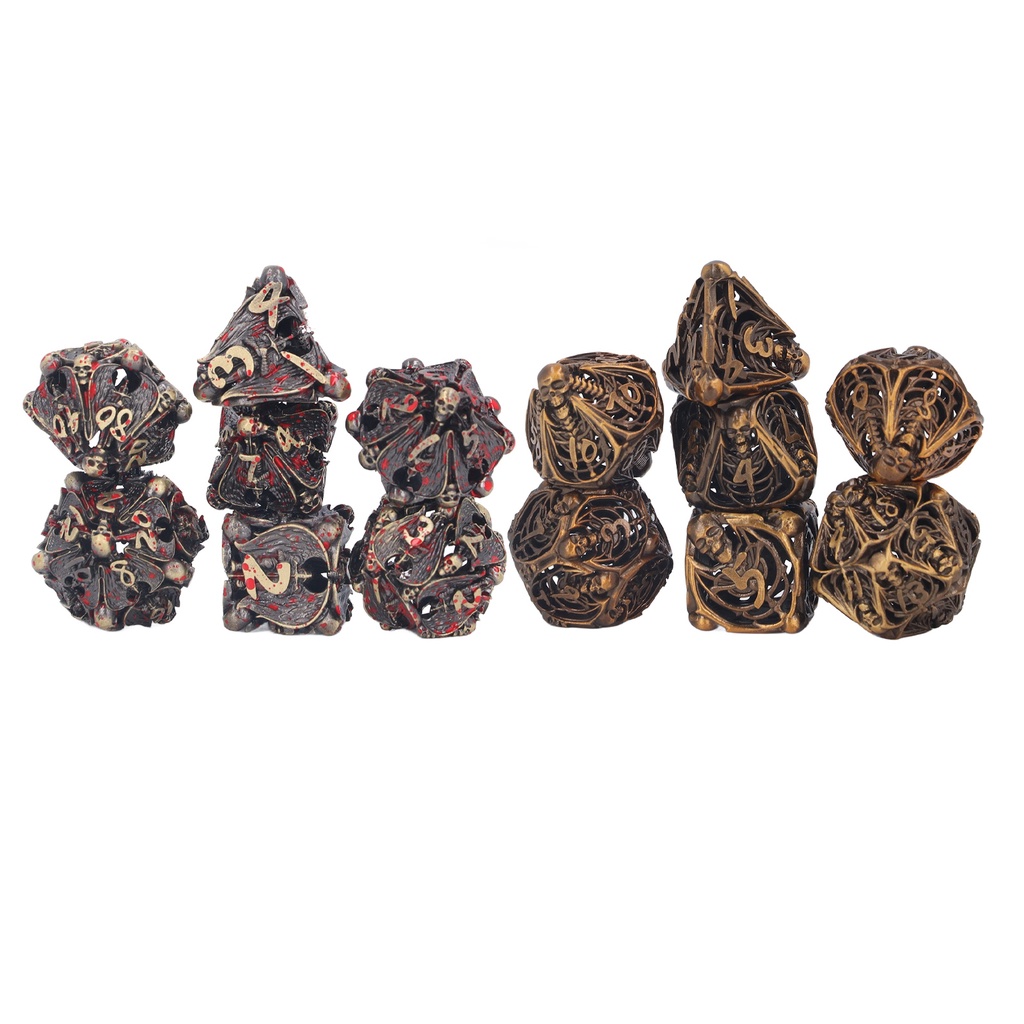 Có thể bán buôn Bộ 7 Xí Ngầu Kim Loại Polyhedral Dùng Để Chơi Game sodium075 Hàng giao ngay