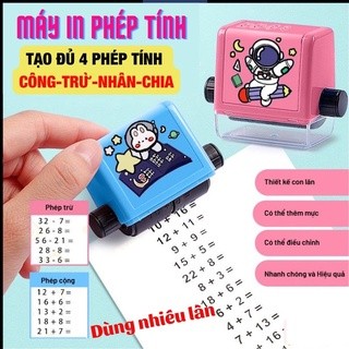 Con lăn phép tính, máy in con lăn tạo phép tính cộng trừ nhân chia ra bài tập cho bé học toán