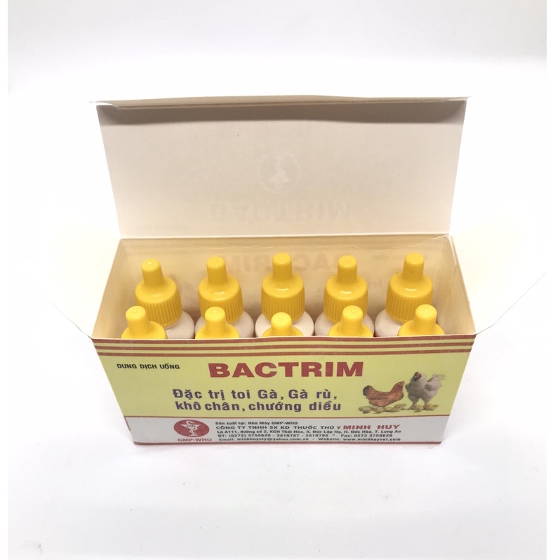 Bactrim  Toi gà, gà rù, khô chân, chướng diều