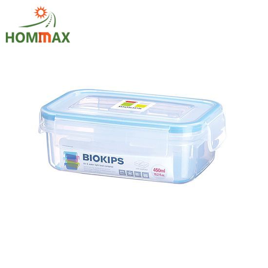 (KOMAX) Hộp Nhựa Chữ Nhật Komax Biokips Có Khay 71510 (450ml), xuất xứ Hàn Quốc