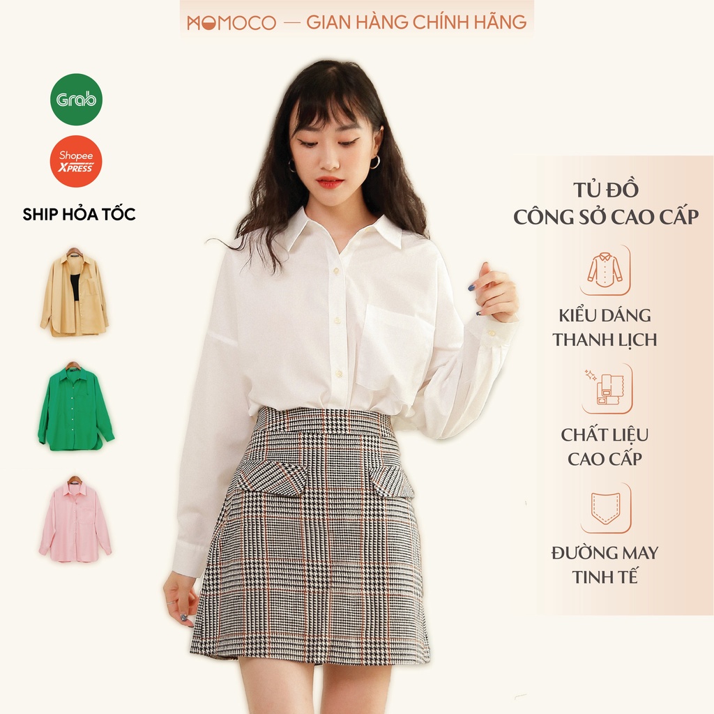 Áo Sơ Mi Dài Tay Loose Shirt MOMOCO Chất Liệu Đứng Phom Ít Nhăn Thanh Lịch Phù Hợp Mọi Hoàn Cảnh M2984