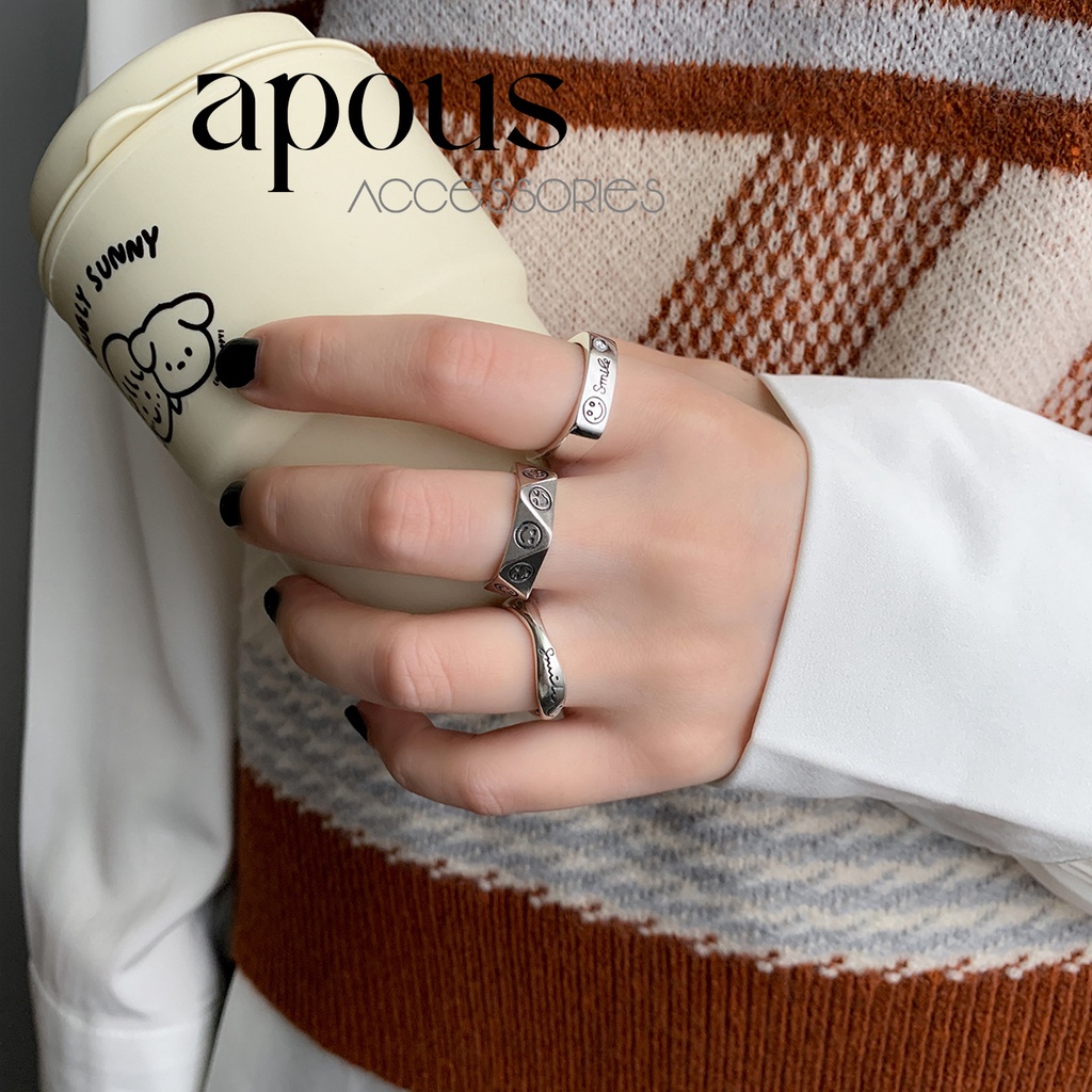 Nhẫn nam nữ thời trang Trendy - Không đen không gỉ - BST 4 - Phụ Kiện Trang Sức Unisex Apous