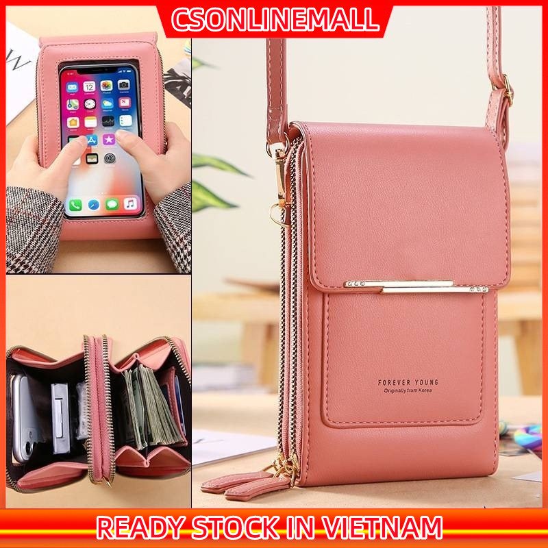 CSONLINEMALL Túi Đeo Chéo Nhỏ Đựng Điện Thoại / Chìa Khóa / Tiền Xu Có Thể Chạm Màn Hình Cảm Ứng Thời