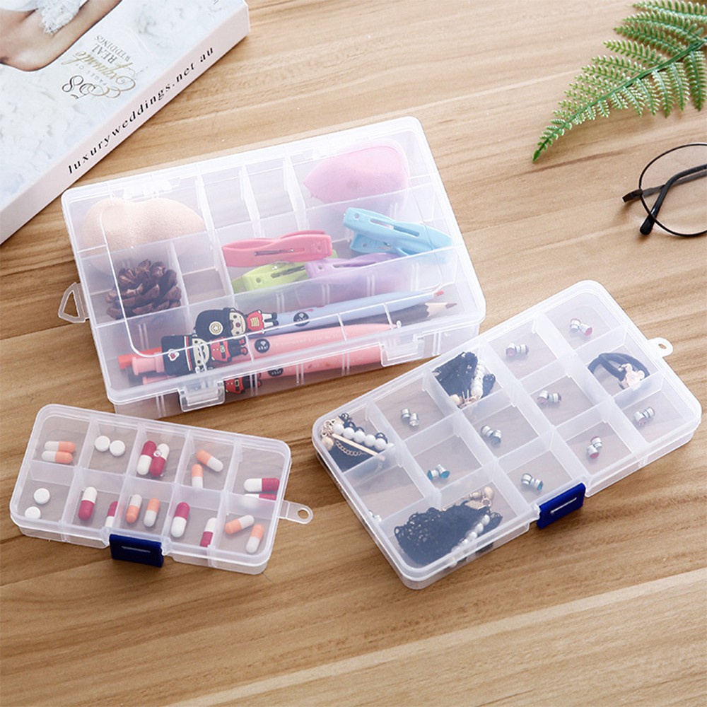 Hộp Đựng Đồ 10 Ngăn Trong Suốt , Hộp Đựng Thuốc, Trang Sức Chia Ngăn Tiện Lợi 1253 Tổng Kho Sỉ VP88