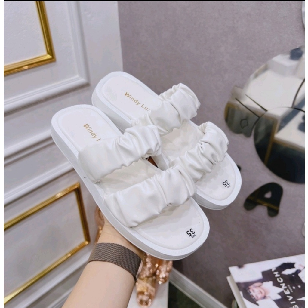 Dép bánh mì nữ thời trang - 2 quai ngang nhúng trơn đi chơi siêu đẹp - đế EVA cao 3cm bền bỉ dễ lau chùi BE625-2