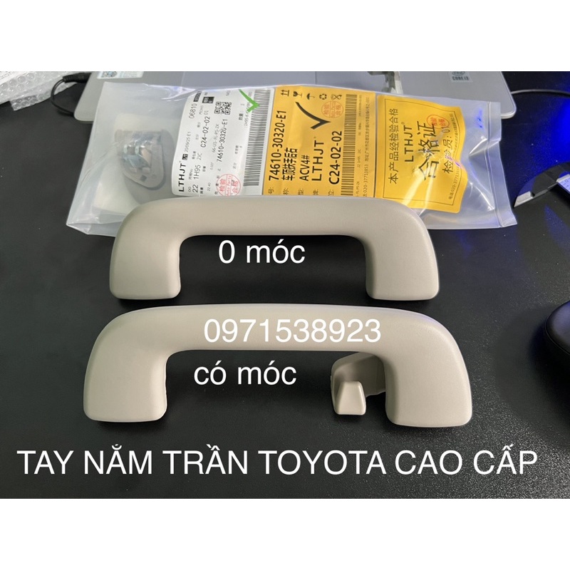 TAY NẮM TRẦN XE TOYOTA VIOS YARIS COROLLA ALTIS HÀNG CAO CẤP GIÁ RẺ 7461052030E0. 7461052020E0 CÓ MÓC TREO VÀ0 MÓC TREO