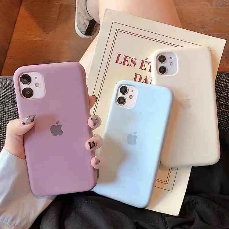 Ốp điện thoại mềm bảo vệ toàn diện màu trơn thích hợp cho iPhone 11 12 13 8Plus