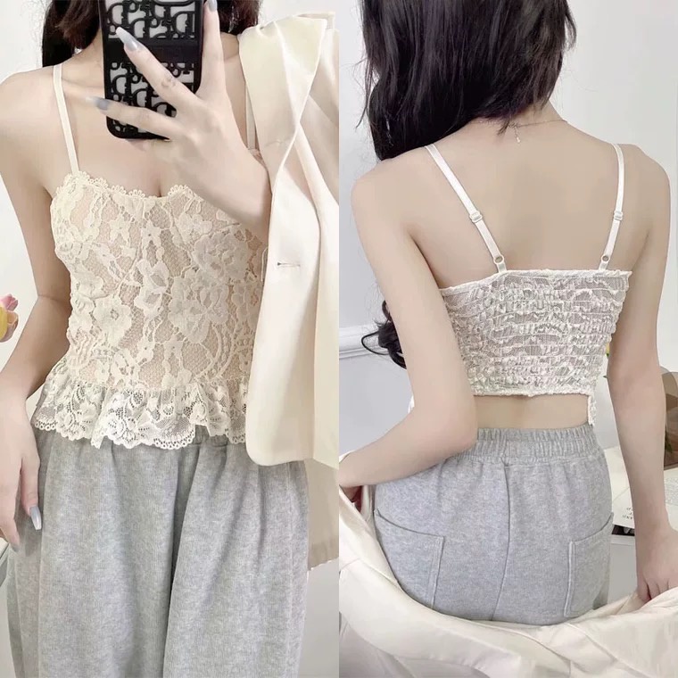 Áo bra ren hoa phối bèo quyến rũ cho nữ SAY BR015