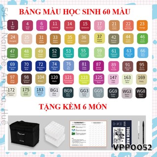 BỘ 60 màu nước touchmark 2 đầu mới TẶNG KÈM 6 MÓN