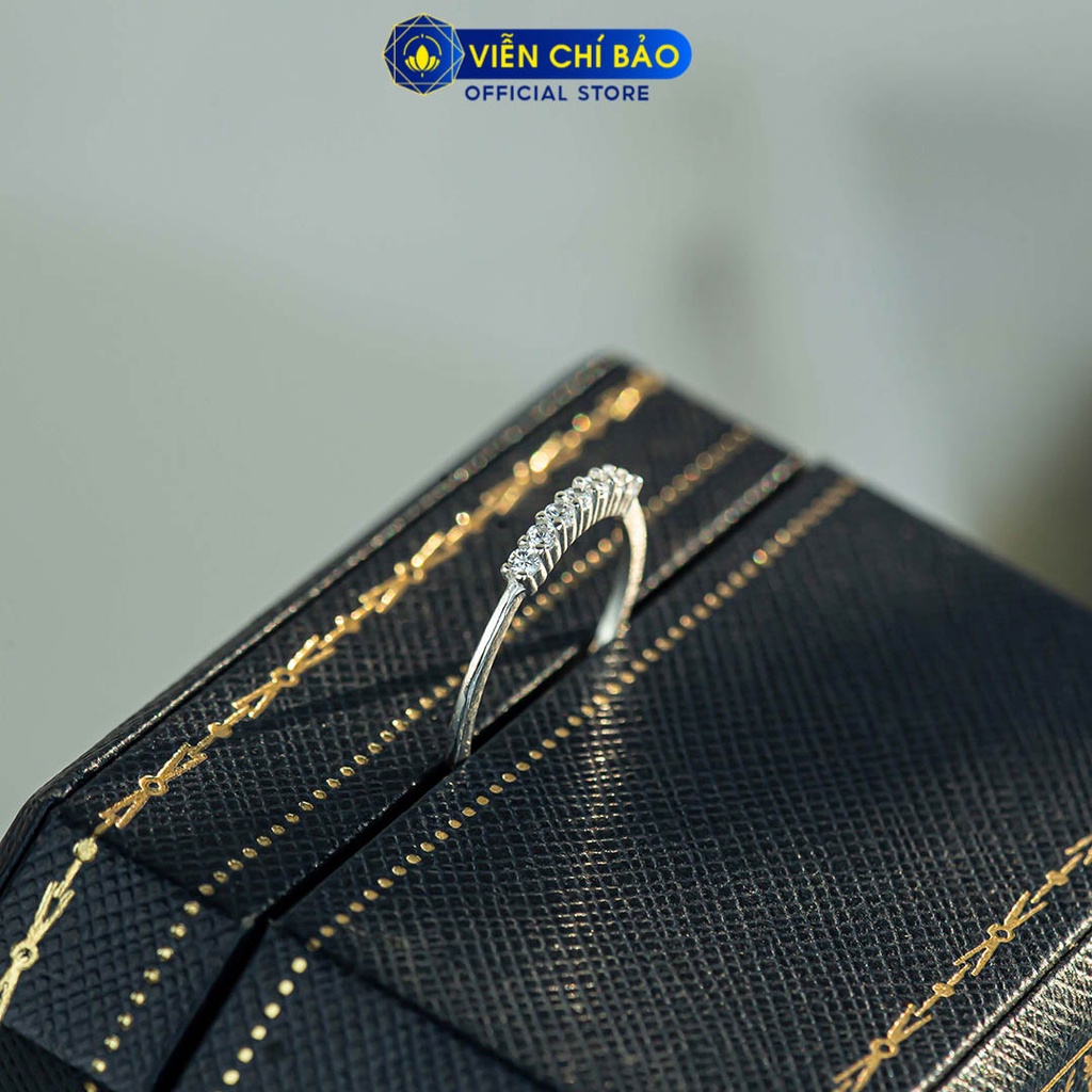 Nhẫn bạc nữ một dải đá chất liệu bạc 925 thời trang phụ kiện trang sức Viễn Chí Bảo N400853