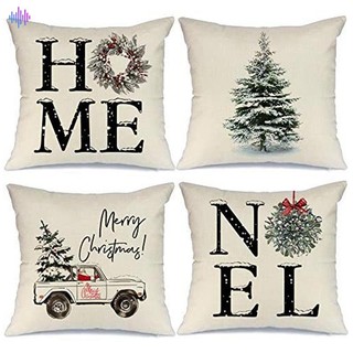 Christmas Pillow Covers,Home Christmas Tree Rustic Winter Holiday Throw Pillows Farmhouse Christmas Decor for Home