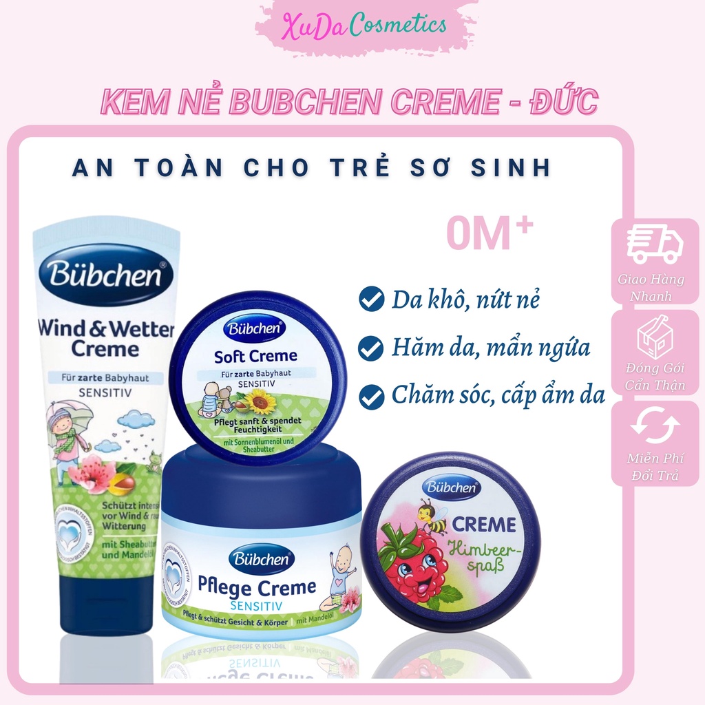 Kem nẻ Bubchen kem dưỡng ẩm da mặt body toàn thân buchen Đức an toàn cho da em bé da nhạy cảm