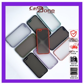 Ốp lưng iPhone 6, iPhone 6 Plus, iPhone 6s, iPhone 6s Plus cute viền màu lưng nhám - Cafe2fone