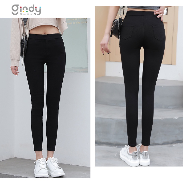 Quần legging nữ dài cạp cao co dãn tôn dáng chất umi thời trang nữ công sở sinh viên xuân hè local brand GINDY Q005