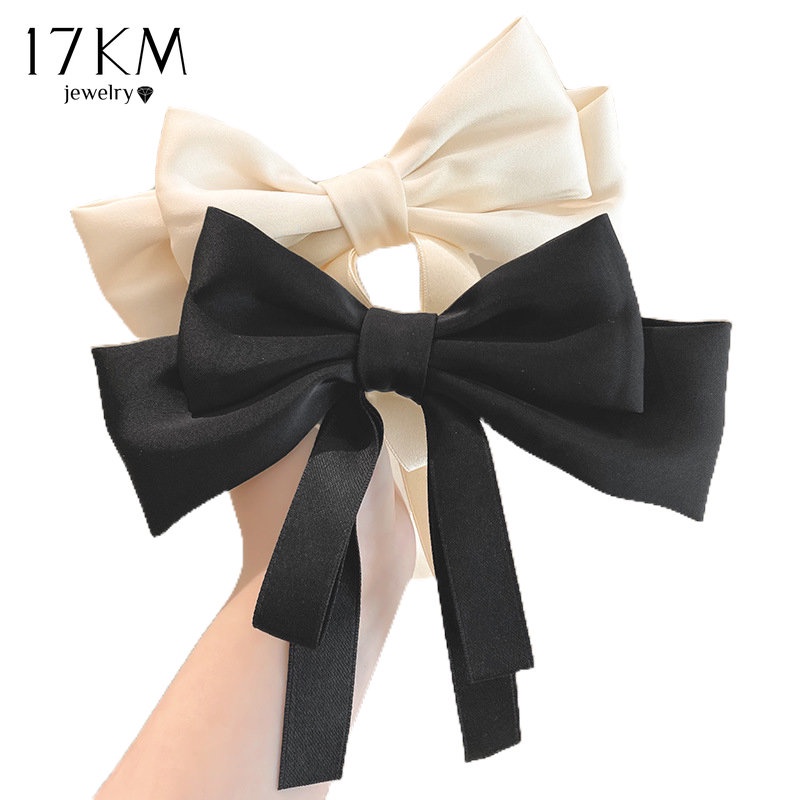 Kẹp tóc nơ 17KM bằng kim loại màu sắc ngọt ngào