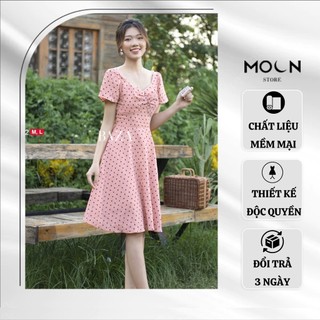 Váy xoè cổ tim nữ tính KH1V52 Moon Store