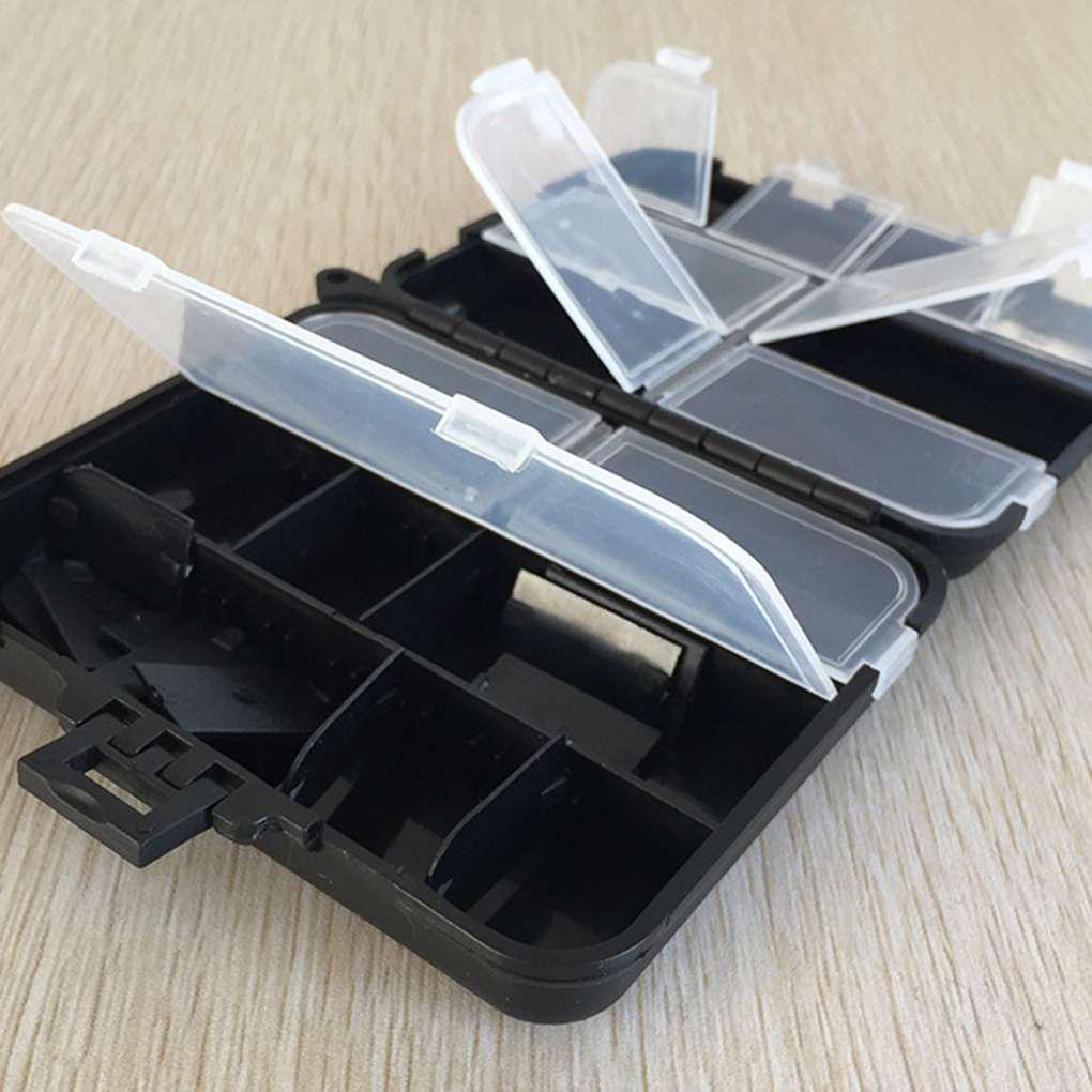 Hộp Đựng Móc Câu Cá Hình Vuông Bằng Nhựa ABS PP Màu Đen Có Thể Gấp Gọn