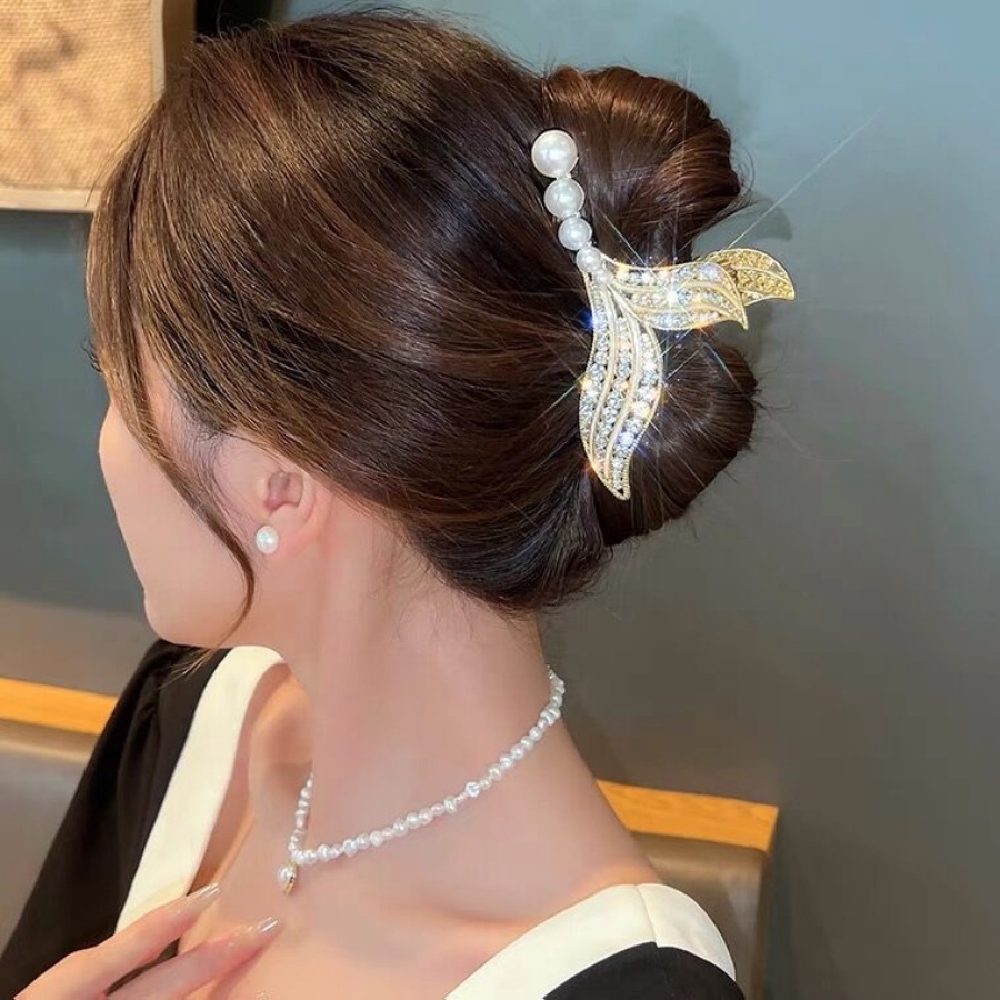 Kẹp Tóc Đính Đá Và Ngọc Trai Nhân Tạo Thời Trang