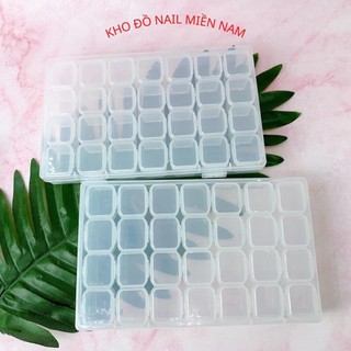 Khay 28 ô đựng charm hoa đá khối trang trí móng - khay đựng phụ kiện nail