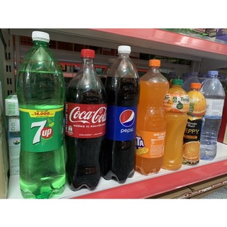 Nước ngọt giải khát có ga Coca cola, Pepsi, 7 up, Minrinda chai 1,5L