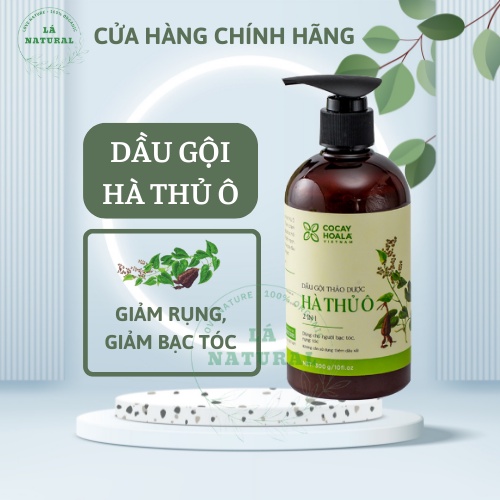 Dầu gội thảo dược Hà thủ ô 2in1 Cỏ Cây Hoa Lá giảm rụng tóc, bạc tóc, làm sạch gàu, giúp tóc suôn mượt, đen óng ả