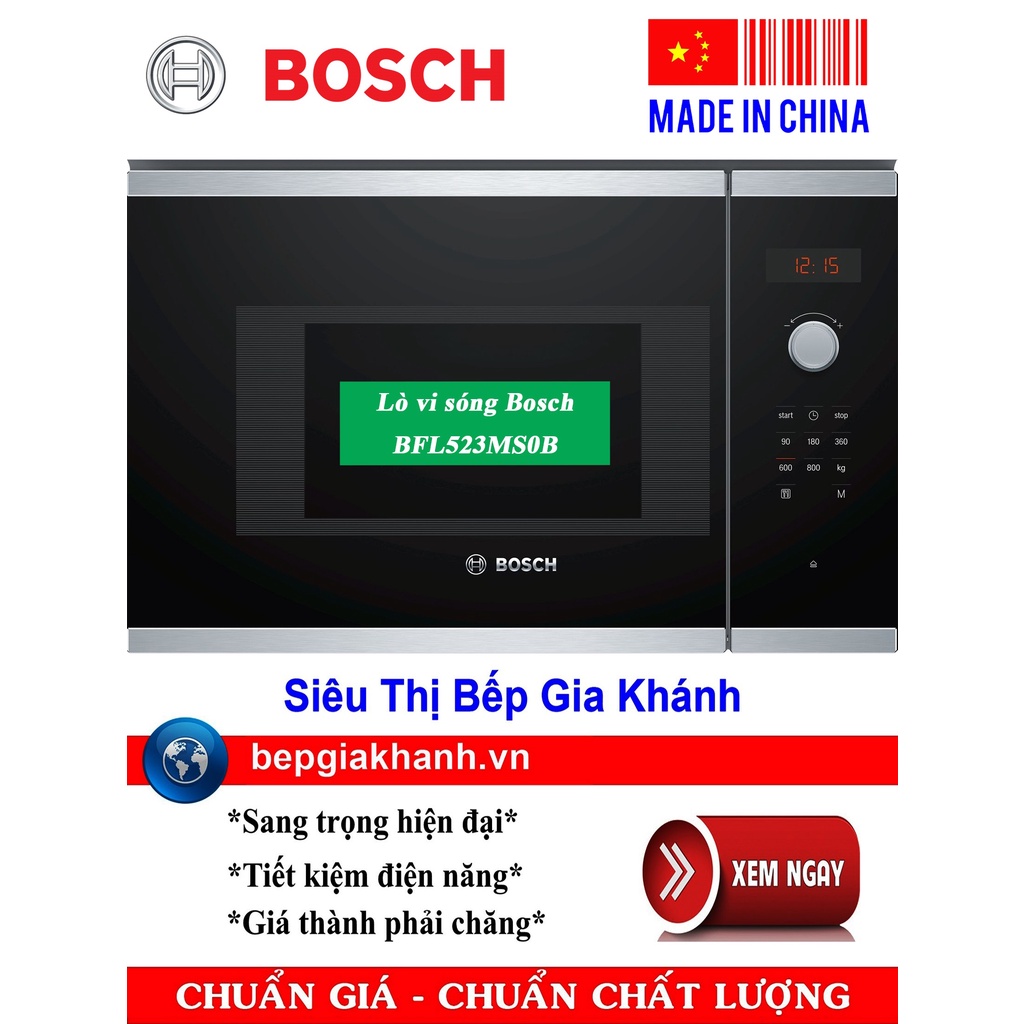 [HCM]Lò vi sóng âm tủ Bosch BFL523MS0B nhập khẩu Trung Quốc