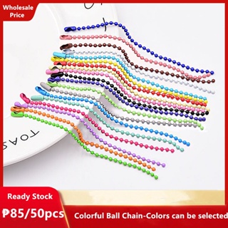 Image of 50Pcs 2.4mm Ball Bead Chains fits Key Chain hand tag Connector DIY Jewelry