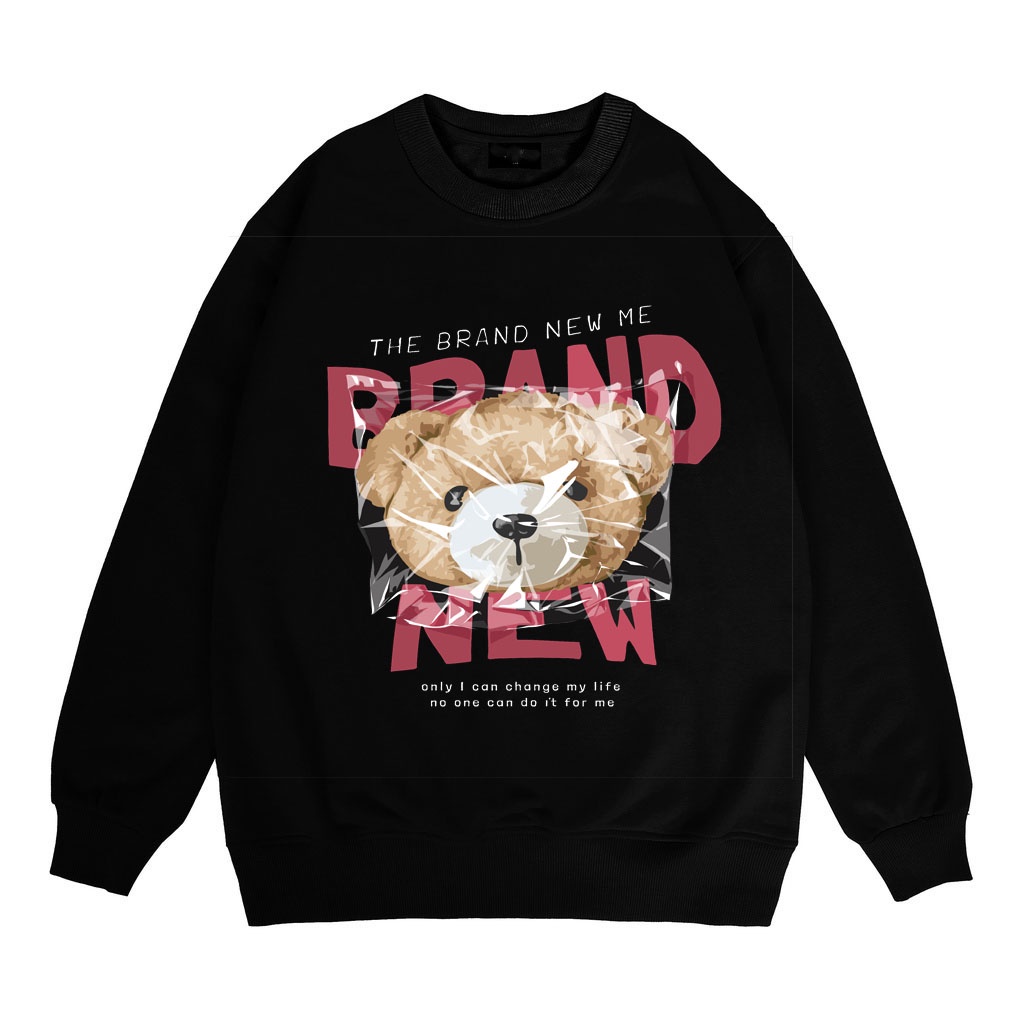 SWEATER IN ĐẦU GẤU 5D TRƯỚC NGỰC CUTE UNISEX