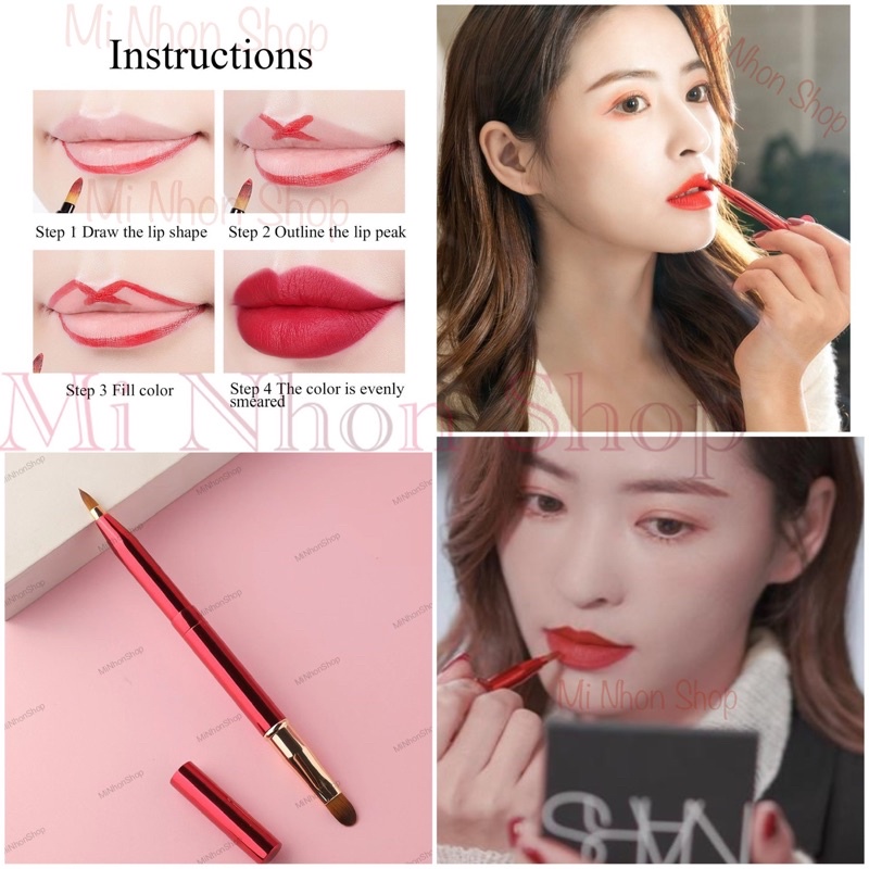 Cọ son môi 2 đầu siêu đẹp thiết kế thu gọn thông minh sáng tạo mới