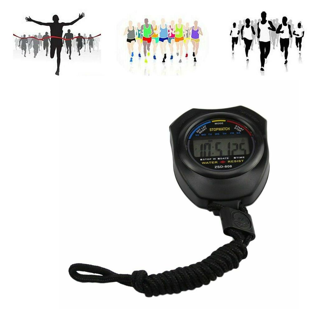 Đồng Hồ Bấm Giờ Màn Hình LCD Chống Thấm Nước Sử Dụng Năng Lượng Pin Thể Thao