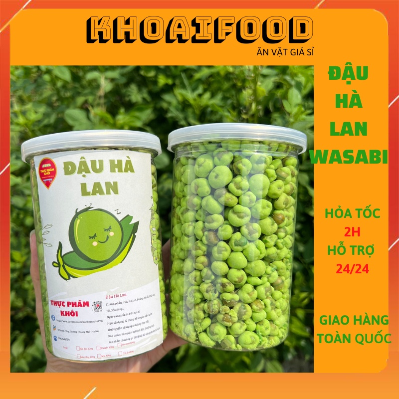 Đậu hà lan tẩm vị wasabi giòn tan vị cay mù tạt, chuẩn bài cho dân nhậu ( hũ 300gr )