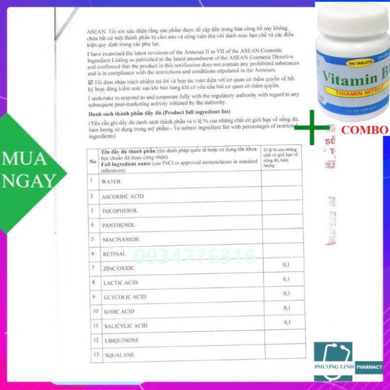 Combo Vitamin B1 chai 100 viên+ megaduo - ngừa mụn, giảm thâm hiệu quả