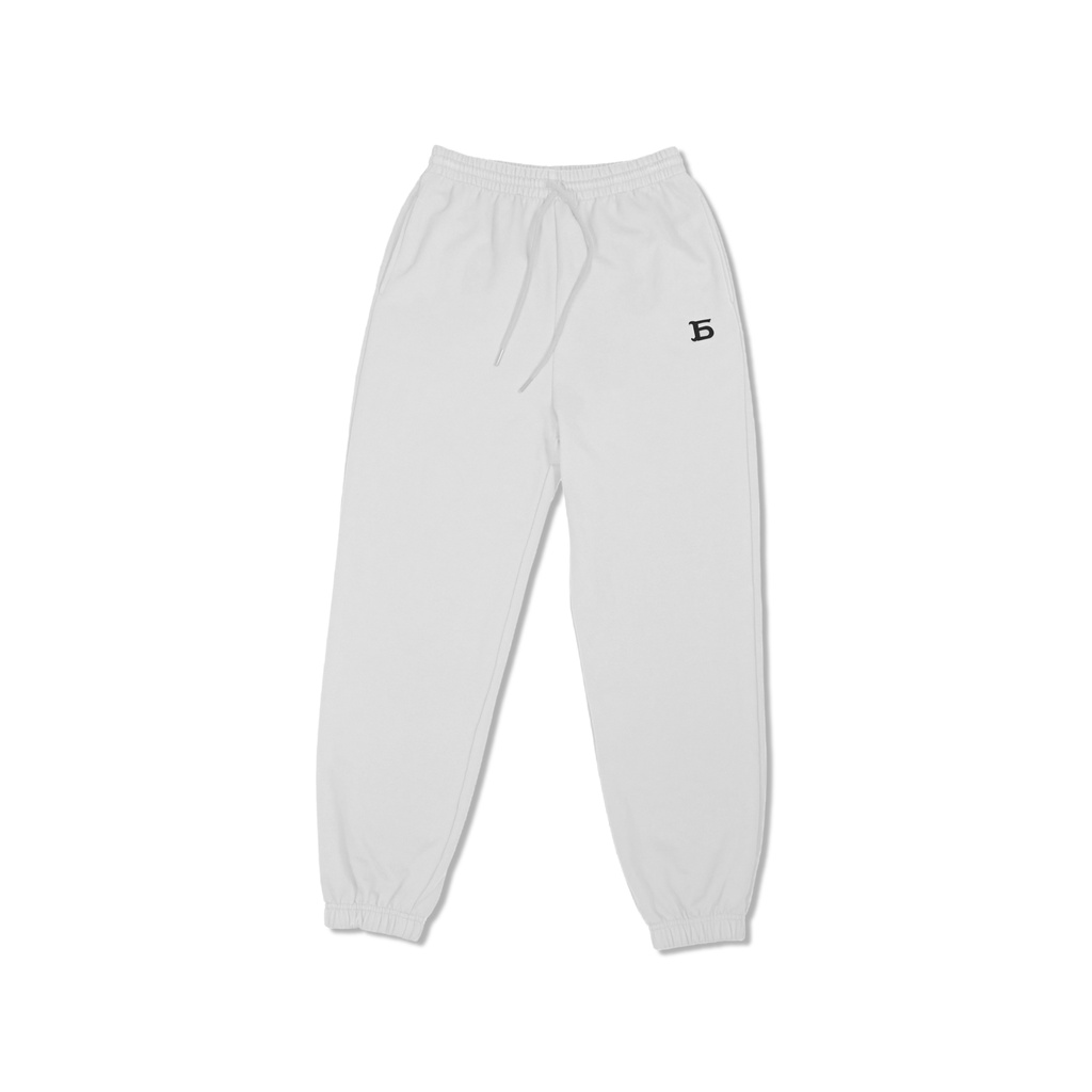 Quần Jogger Thể Thao Nam Local Brand Unisex Thêu LOGO FIOR DANTÉ Form Rộng Màu Trắng 100% Vải Cotton Lưng Thun Co Dãn