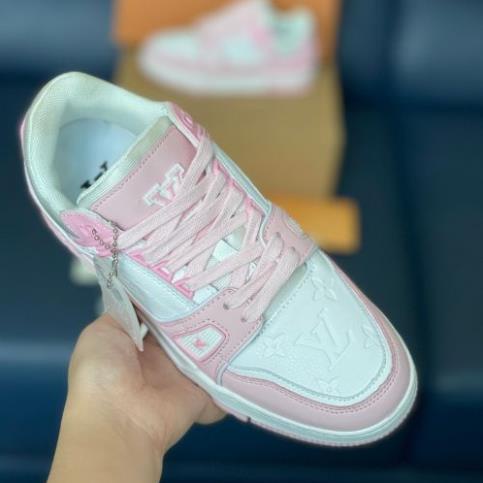 ✅freeship✅ Giày Louis Vuitton LV Trainer White pink & white green, giày thể thao LV cao cấp sang trọng full phụ kiện