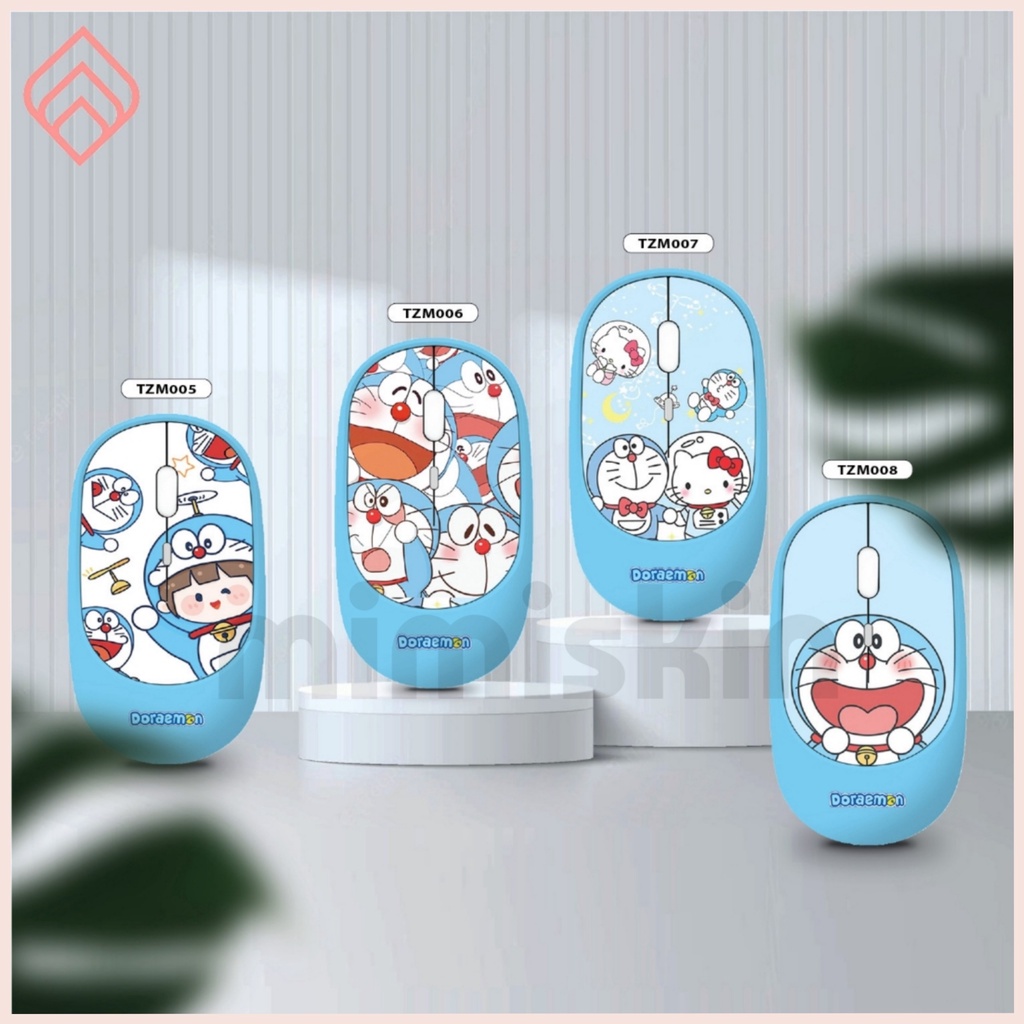 Chuột không dây Doreamon TZM02 wireless 2.4G, chuột sạc, thiết kế công thái học mimiskin