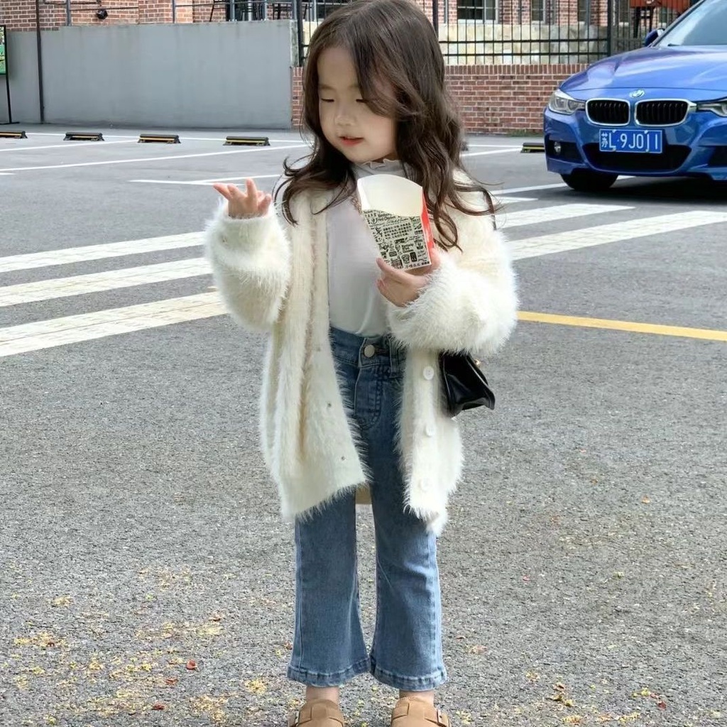 Áo Khoác Lông Cardigan Thời Trang Mùa Thu Mới 2022 Dành Cho Bé Gái