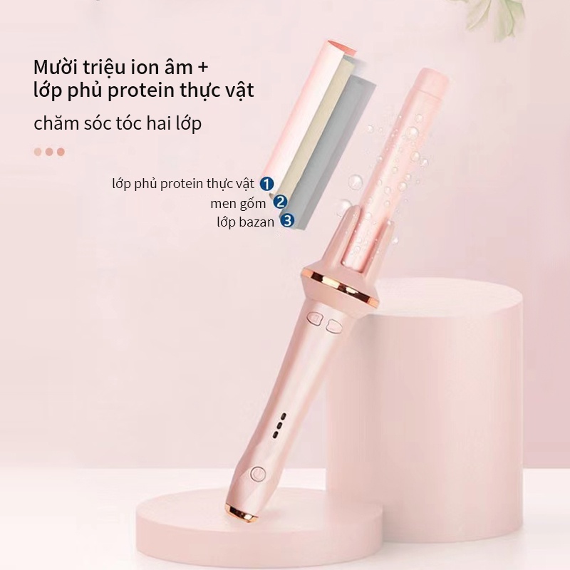 Máy uốn tóc xoăn tự động DAMI làm xoăn mini 3 trục sóng chất liệu gốm sứ đường kính uốn 28mm