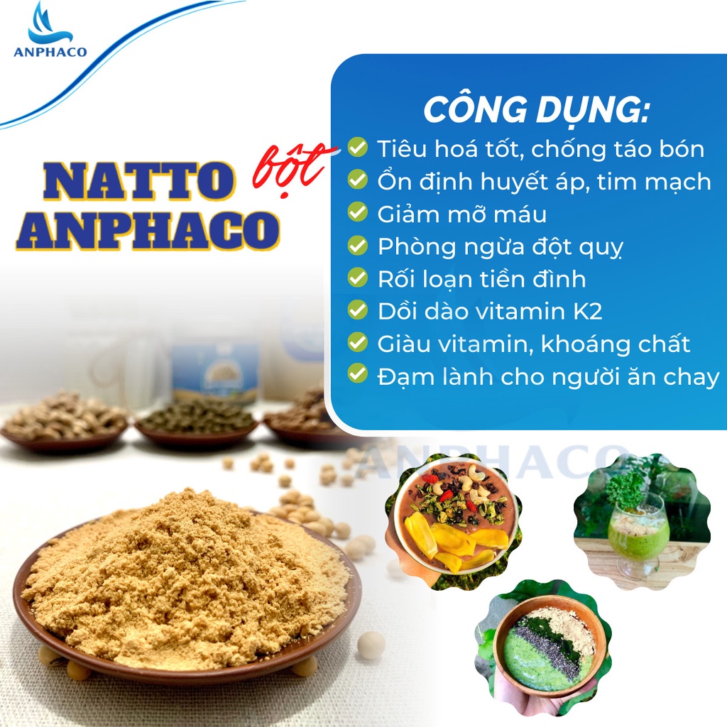 NATTO ĐẬU NÀNH LÊN MEN HỮU CƠ ANPHACO Combo 2 hộp