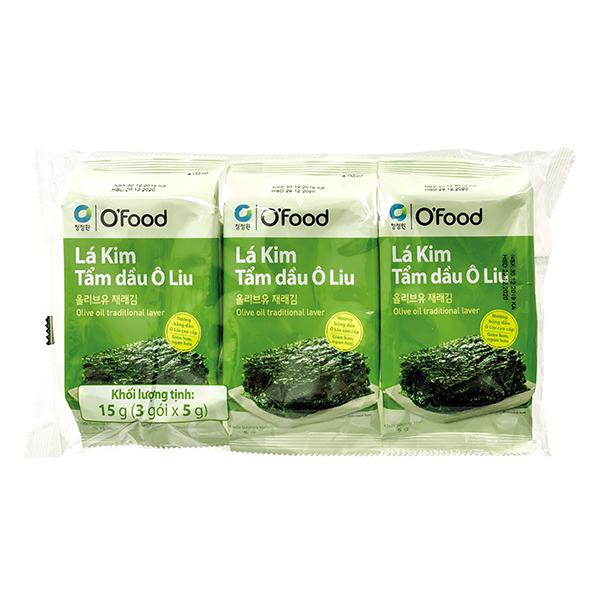 Lô 3 Rong Biển Lá Kim Miwon Tẩm Dầu Oliu 5G x 3 Gói