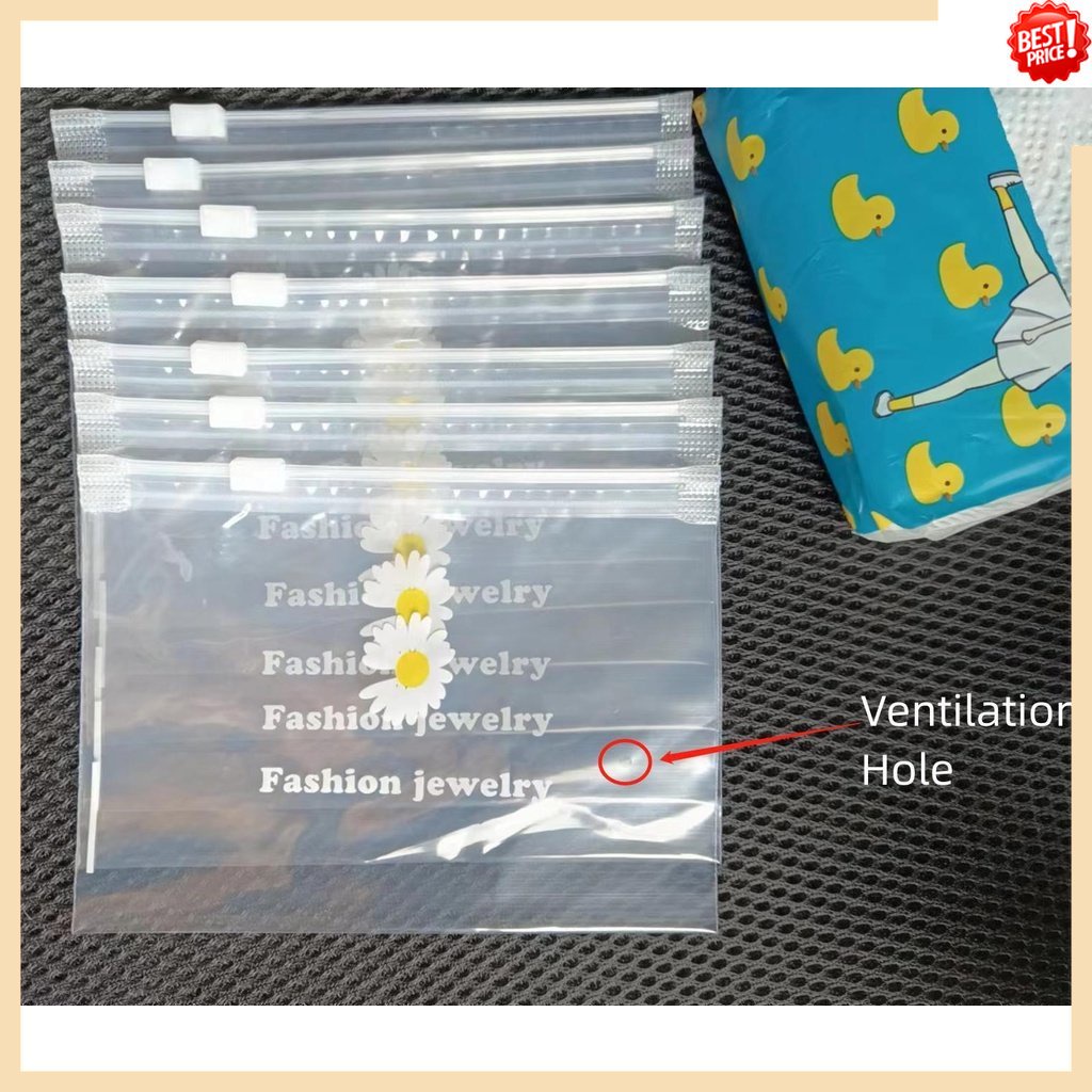 Bộ 5 Túi Đựng Trang Sức Trong Suốt Chống Thấm Nước Kích Thước 10 * 15cm