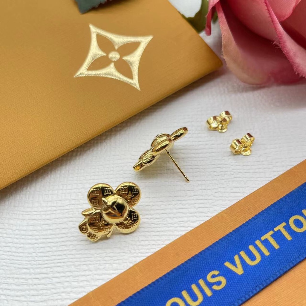 Bông Tai LouisV Hình Hoa Hướng Dương Bằng Thép Không Gỉ Thời Trang Dành Cho Nữ