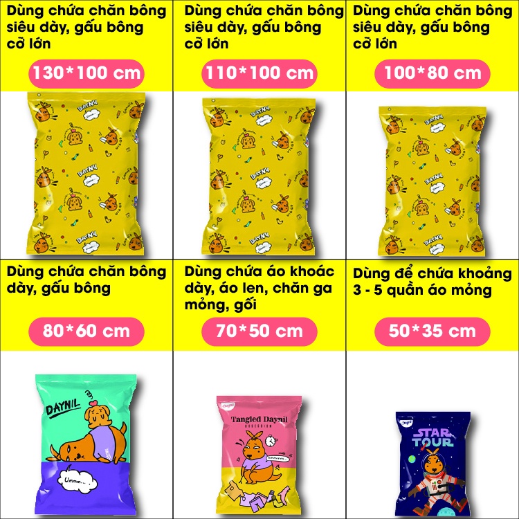 TÚI HÚT CHÂN KHÔNG ĐỰNG ÁO QUẦN,CHĂN MÀN GẤU BÔNG THU XẾP CỰC GỌN & BƠM HUT CHÂN KHÔNG KÈM THEO