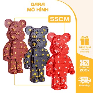 Đồ chơi lego Gấu Bearbrick Hoa cỡ lớn, mô hình lắp ráp Bearbrick 3D decor trang trí, quà tặng lego bearbrick