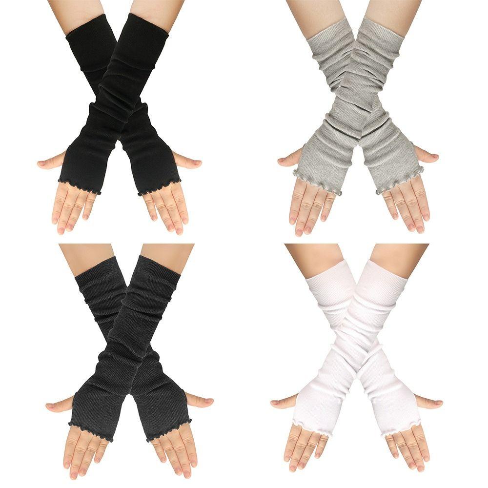 Ống Tay Áo Dệt Kim Chống Nắng Màu Sắc Tinh Khiết Cho Nữ