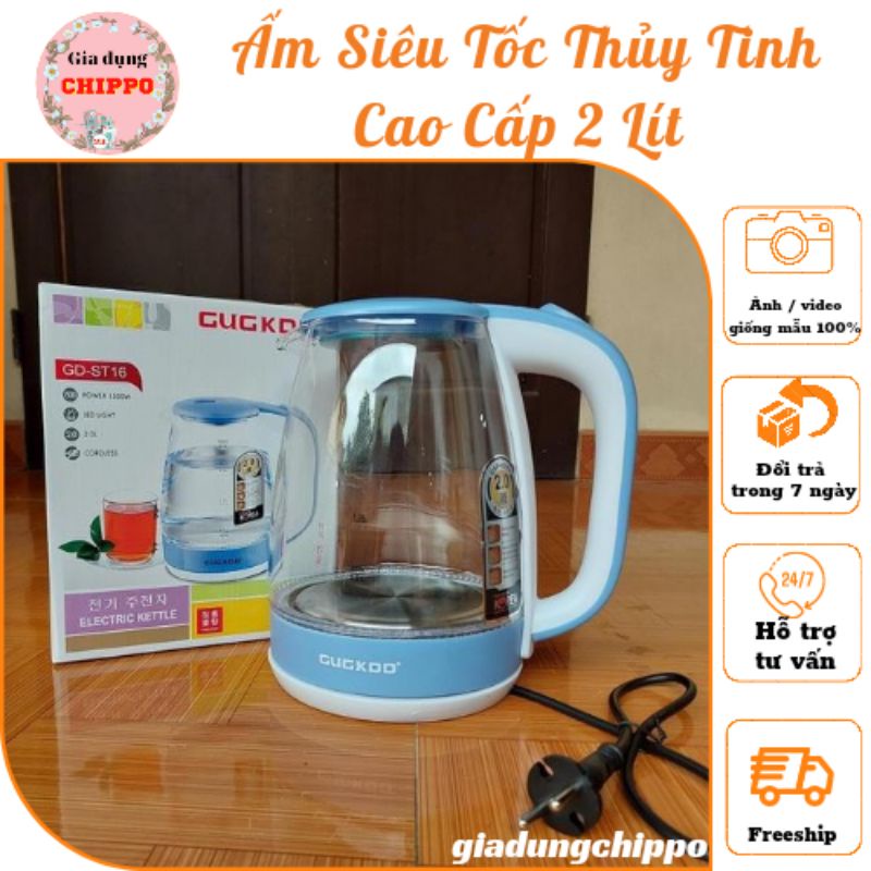 Ấm siêu tốc thủy tinh cao cấp loại 2L, Sản phẩm được đánh giá rất cao về độ bền, kiểu dáng đẹp, ấm đun nước sôi nhanh